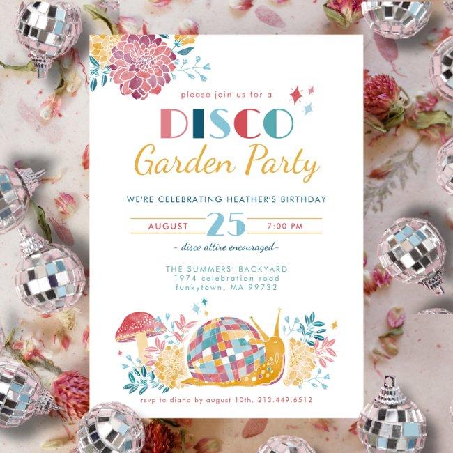 Disco Garden Party Birthday Invitation