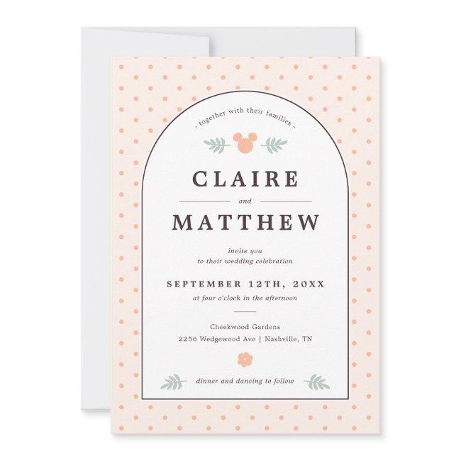 Disney's Mickey Mouse Love Is In Bloom Wedding Invitation
