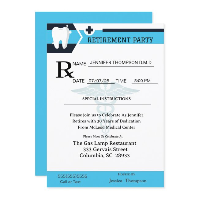 Dmd Medical Prescription Pad Retirement Invitation