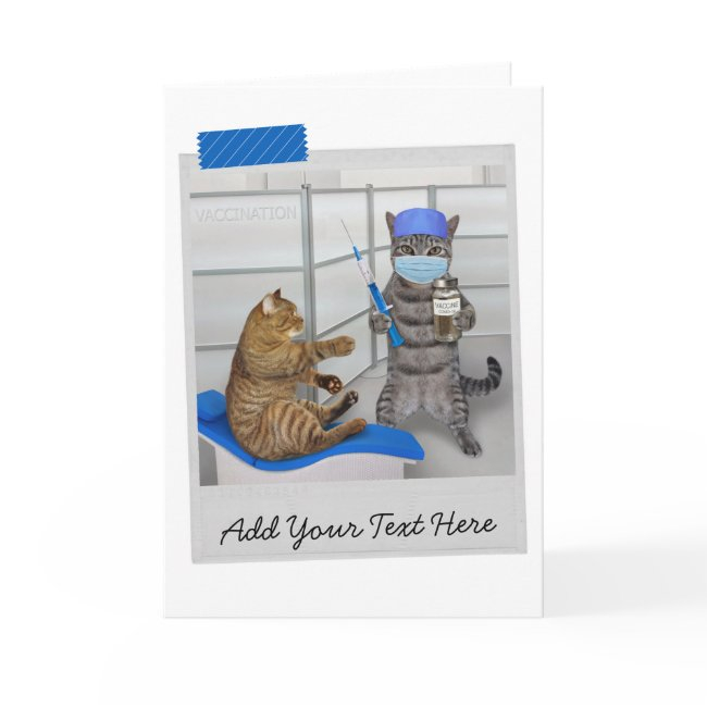 Doctor Cat Covid Vaccination Funny Invitations
