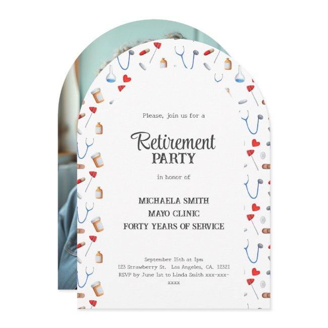 Doctor Nurse Retirement Photo Arch Invitation