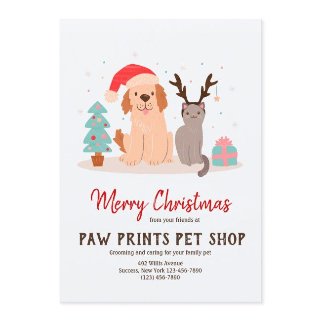 Dog And Cat Christmas Invitations