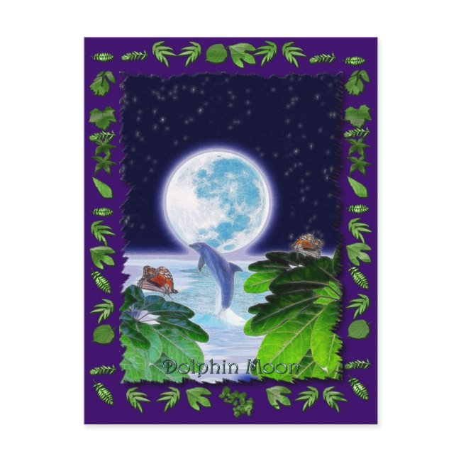 Dolphin Moon Paradise Art Series Postinvitations