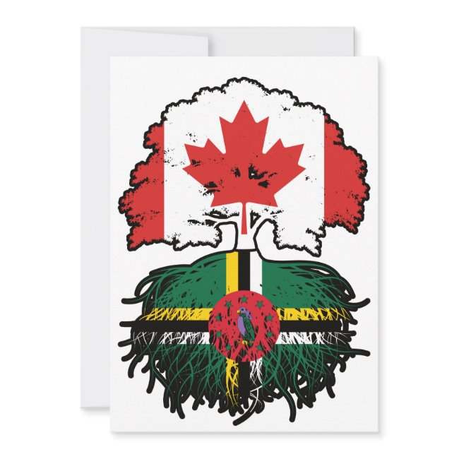 Dominica Dominican Canadian Canada Tree Roots Flag Invitation