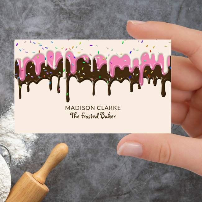 Donut Frosting Sprinkles Baker Bakery Business Invitations