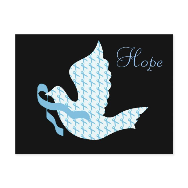 Dove Of Hope Light Blue Ribbon - Prostate Cancer Postinvitations