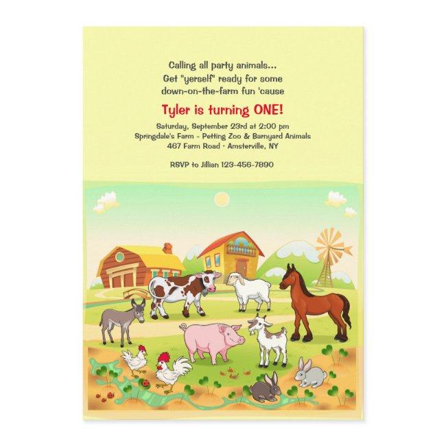 Down On The Farm Invitation