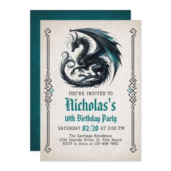 Dragon Boy's Birthday Invitation