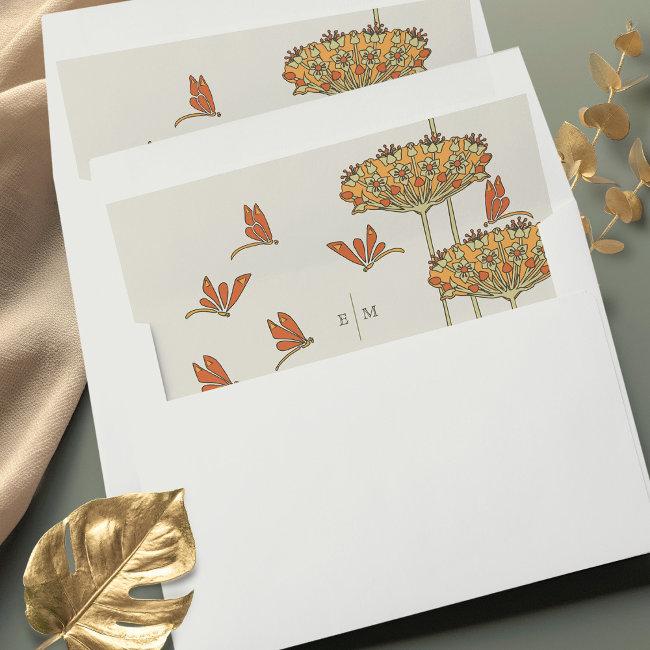 Dragonflies Art Nouveau Vintage Envelope Liner
