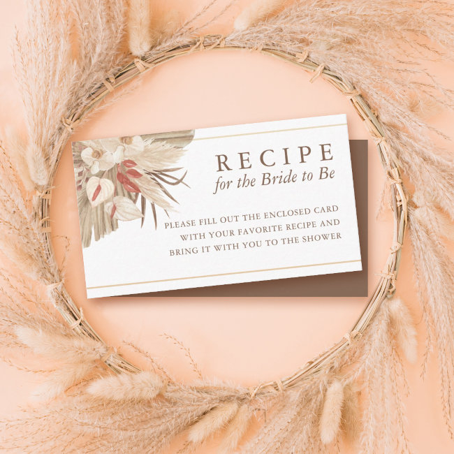 Dried Palm Pampas Grass Recipe For The Bride Enclosure Invitations