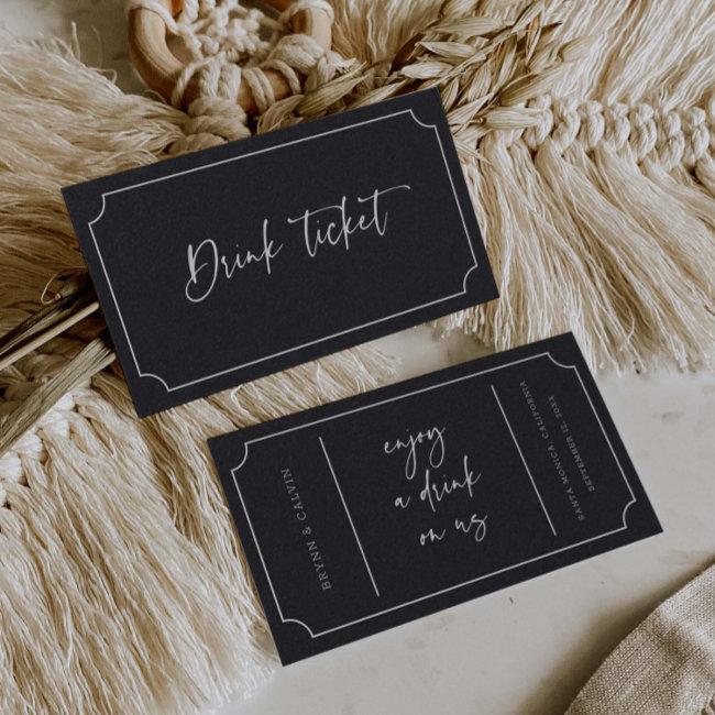 Drink Ticket Wedding Reception Bar Token Invitations B613
