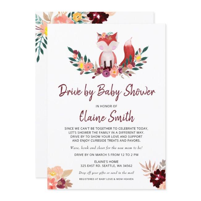 Drive By Rustic Fox Gender Neutral Baby Shower Invitation