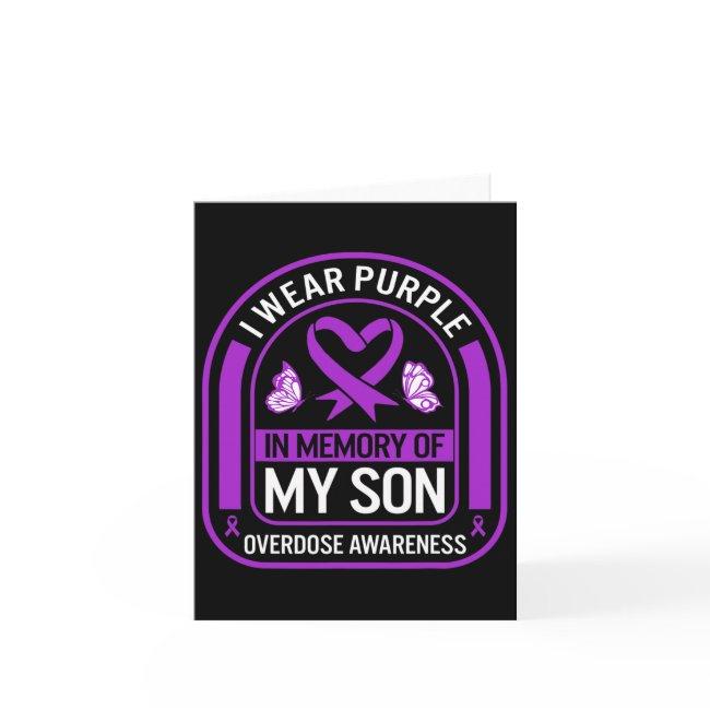 Drug Overdose Awareness In Memory Of My Son Purple Invitations