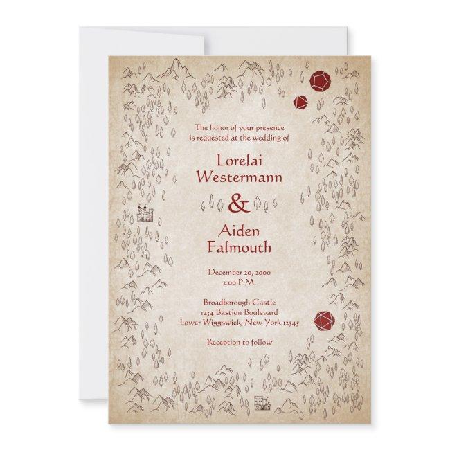 Dungeon Map Rpg Gamer Wedding Invitation
