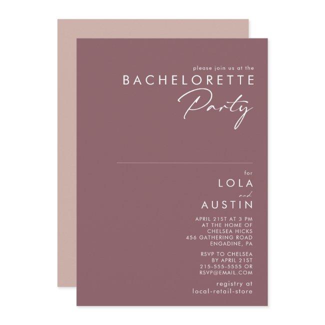 Dusty Boho | Purple And Rose Bachelorette Party Invitation