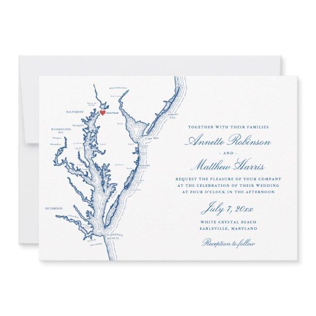 Earlville Maryland Map Elegant Wedding Invitation