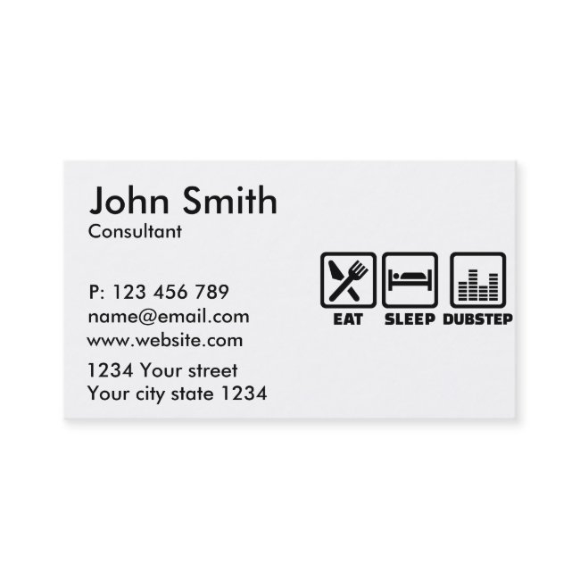 Eat Sleep Dubstep Business Invitations