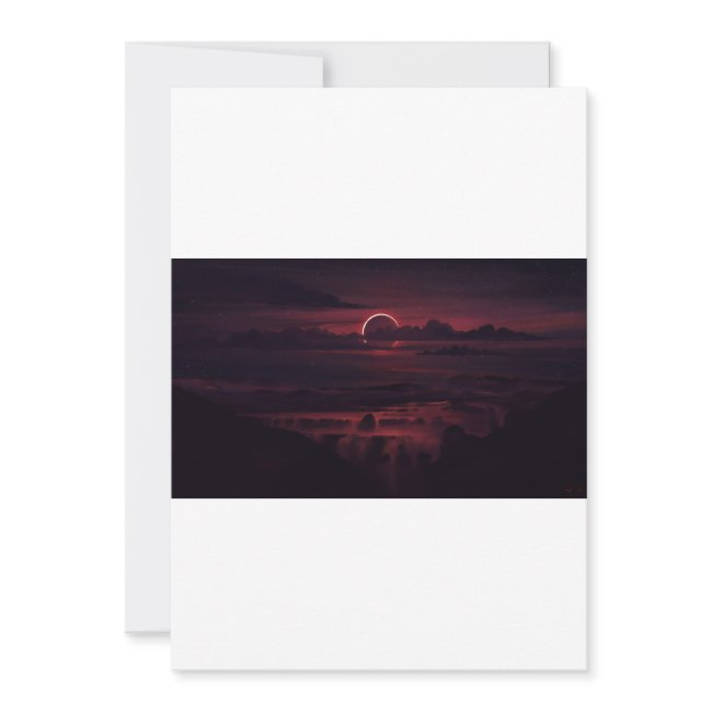 Eclipse Crescent Red Glow Invitation