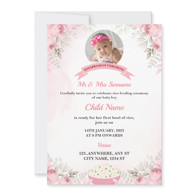 Editable Annaprashan Invitation Invitations Girl