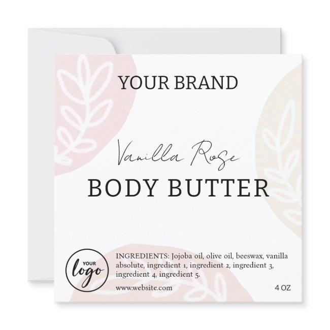 Editable Downloadable Body Butter Labels Invitation