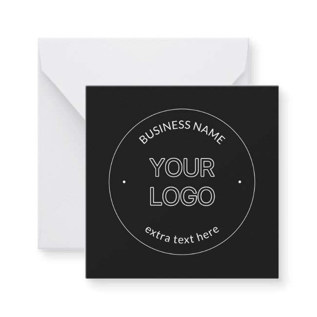 Editable Logo Replacement & Business Name | Black Note Invitations