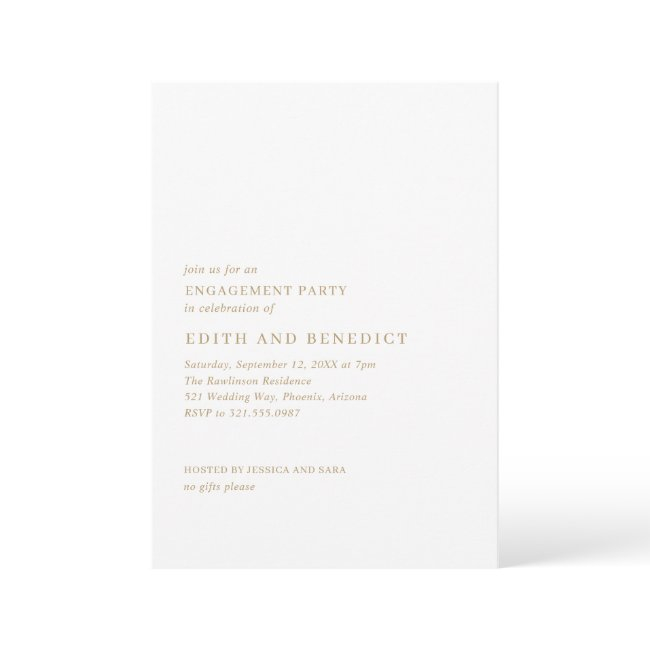 Edith Gold Modern Engagement Party Invitation