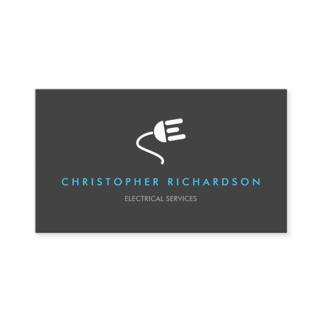 Electrician Logo Modern Business Invitations In Gray