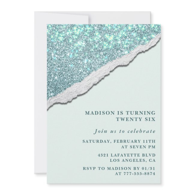 Elegant 26th Birthday Invitations Sparkle Glitter