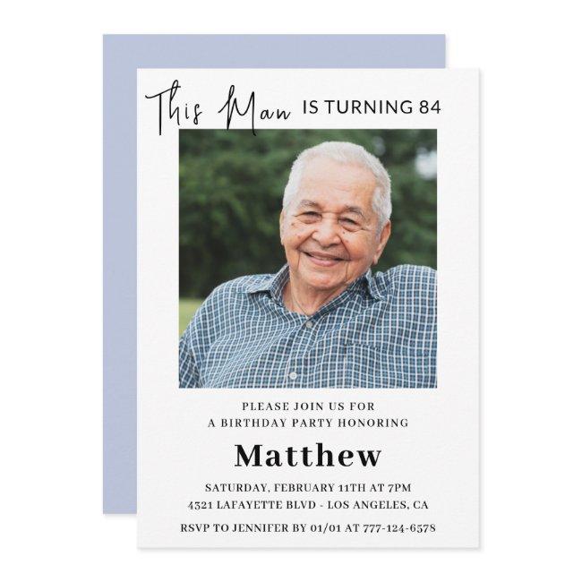 Elegant 84th Birthday Invitations Men Photo