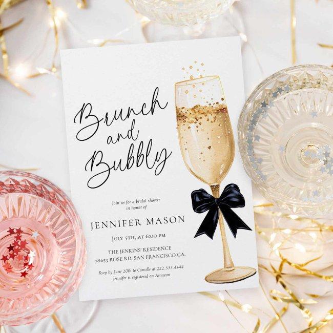Elegant Brunch And Bubbly Bridal Shower Invitation