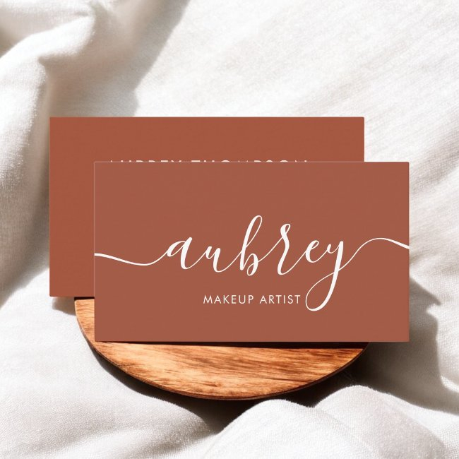 Elegant Calligraphy Modern Terracotta Business Invitations
