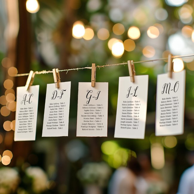 Elegant Calligraphy Wedding Guest By Last Name D-f Invitation
