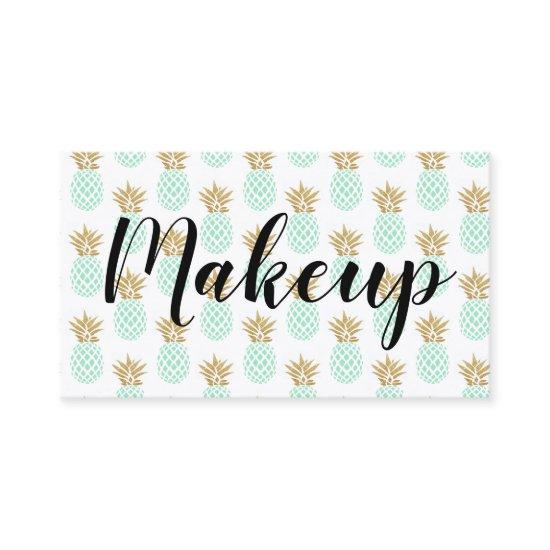 Elegant Faux Gold Tropical Pineapple Pattern Business Invitations