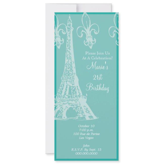 Elegant French Birthday Celebration Party Invitation