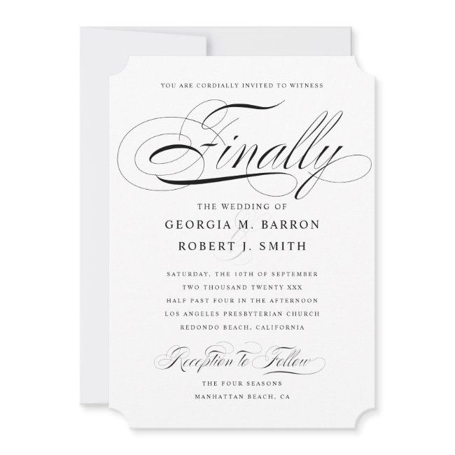 Elegant Gay Wedding Invitation Finally Calligraphy