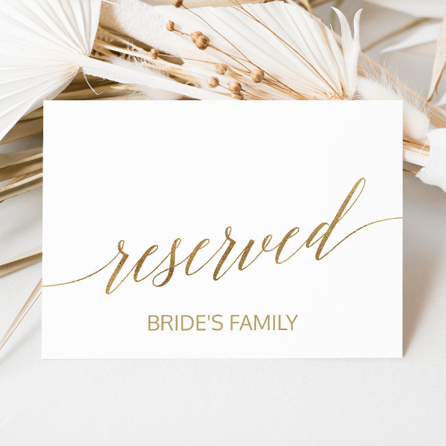 Elegant Gold Calligraphy Reserved Sign Invitations