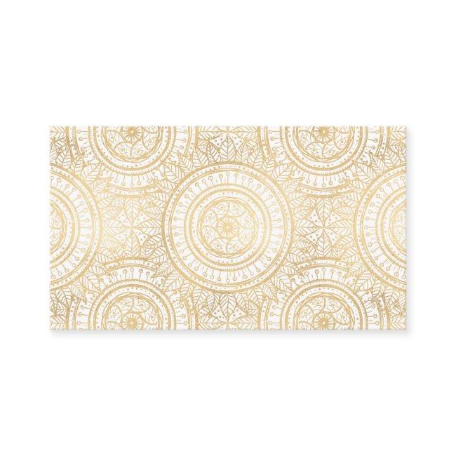 Elegant Gold Mandala Sunflower White Pattern Business Invitations