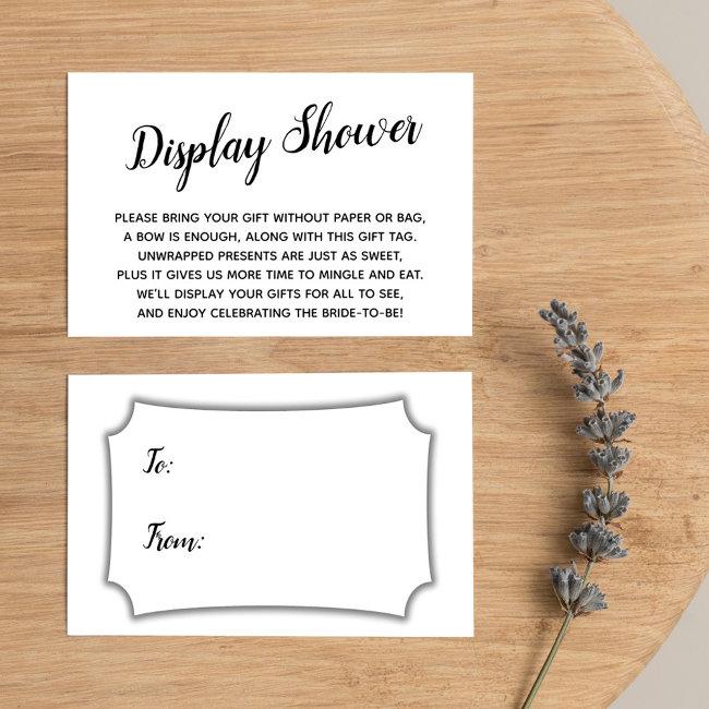 Elegant, Minimal No Wrap Bridal Shower Gift Invitations