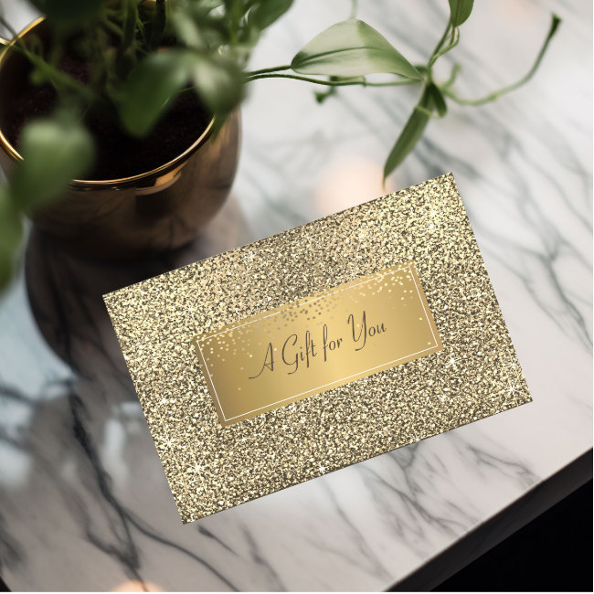 Elegant Modern Luxury Gold Glitter, Confetti Discount Invitations