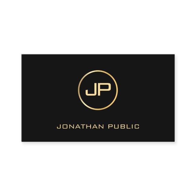 Elegant Momogram Gold Text Modern Professional Business Invitations