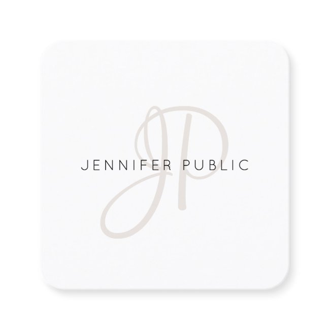 Elegant Monogrammed Modern Design Chic Template Square Business Invitations