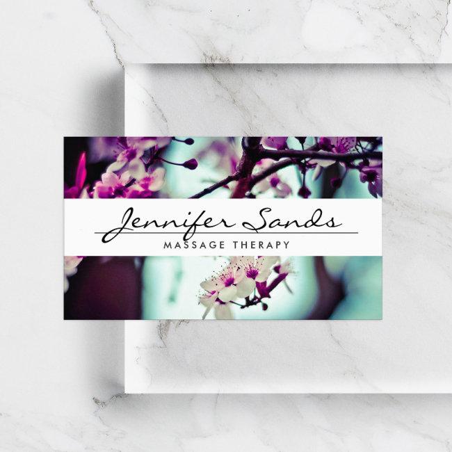 Elegant Name With Cherry Blossoms Business Invitations