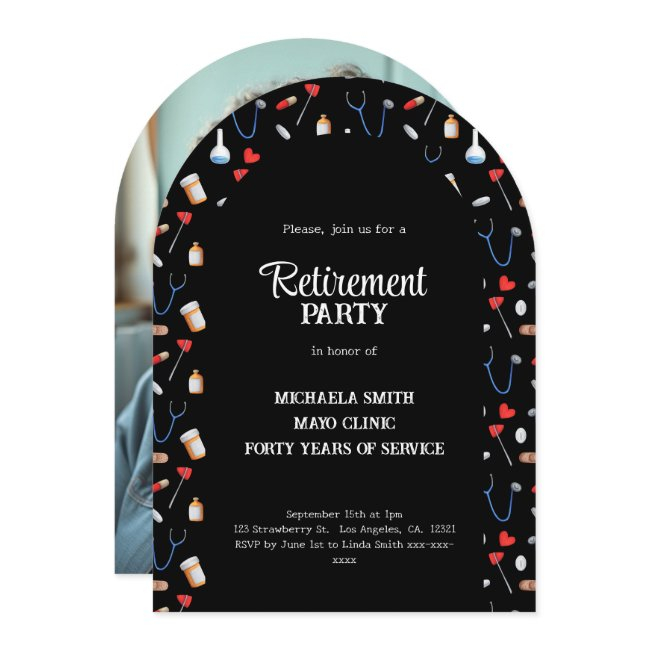 Elegant Nurse Retirement Photo Arch Invitation