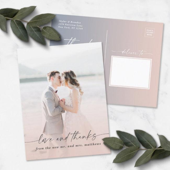 Elegant Ombre Light Pink Wedding Photo Overlay Postinvitations