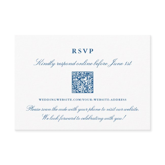 Elegant Online Rsvp Qr Code - Portland Collection Enclosure Invitations