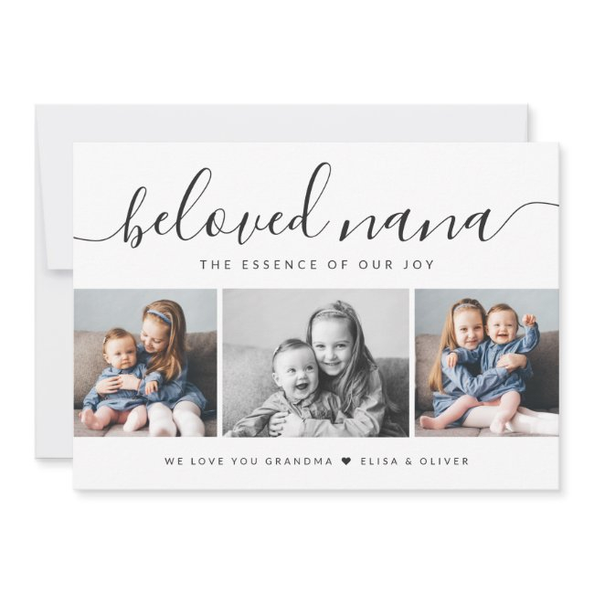 Elegant Photo Collage Beloved Nana Mothers Day Invitations