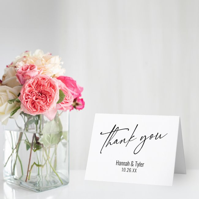 Elegant Simple Contemporary Handwriting Thank You Invitations