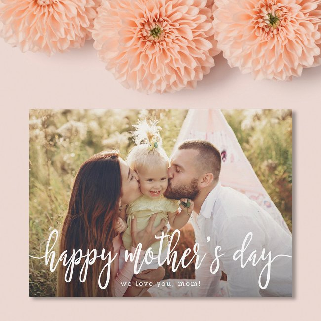 Elegant Text Photo Mother's Day Invitations