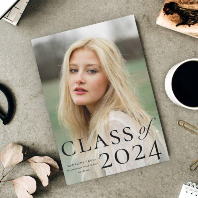 Elegant Type Photo Graduation Announcement