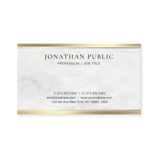 Elegant White Marble Modern Gold Simple Template Business Invitations